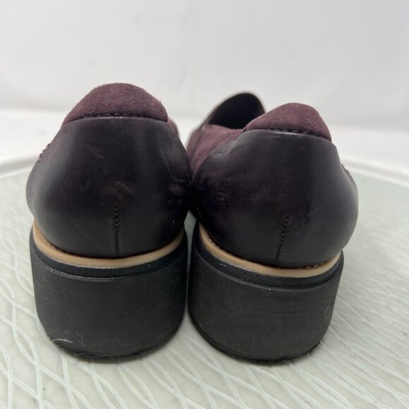 Clarks Collection Loafers Size 7.5 Sharon Dolly Slip On  Aubergine Brown Suede - Picture 4 of 8
